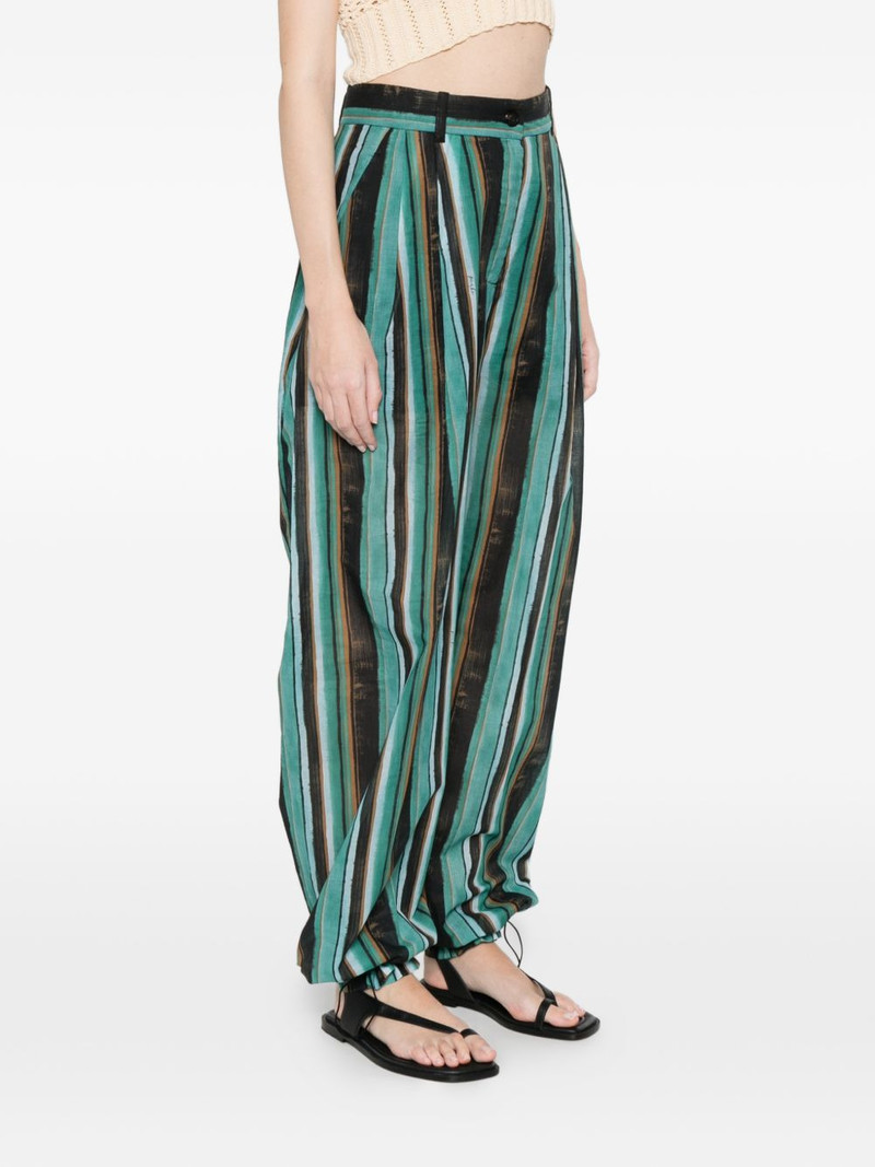 striped pleated straight trousers 3