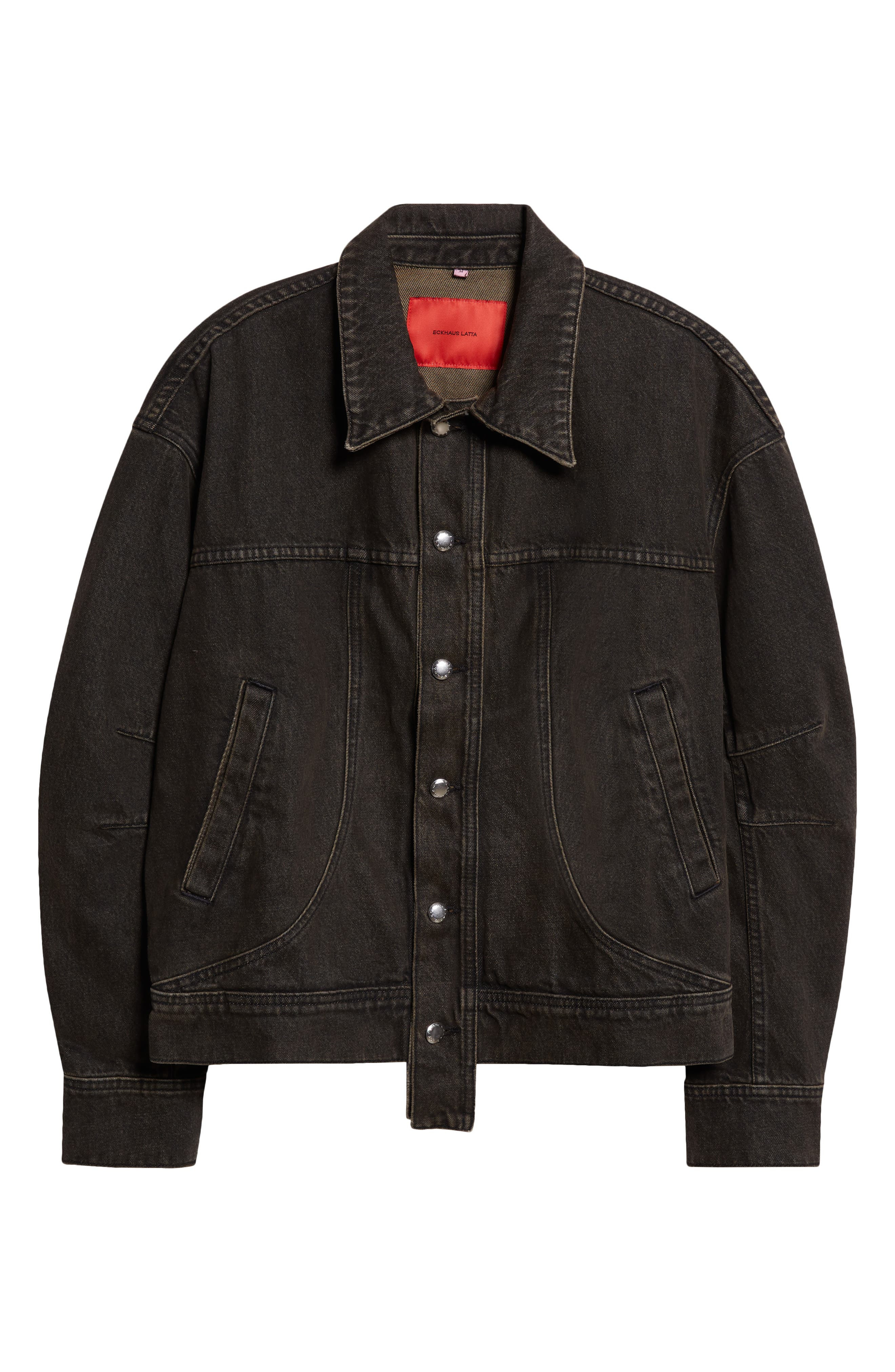 Eckhaus Latta EL Redux Painted Denim Jacket in Stone at Nordstrom - 6