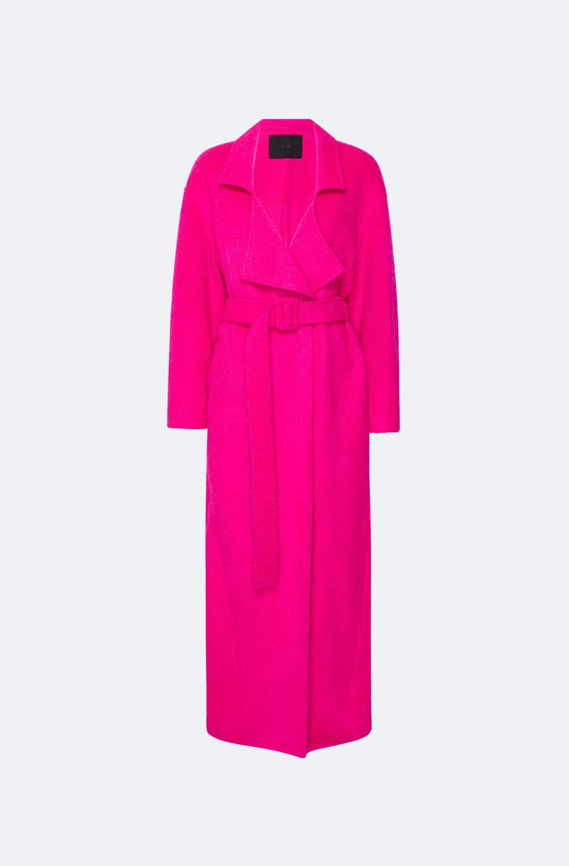Wool Mohair Belted Coat - 1