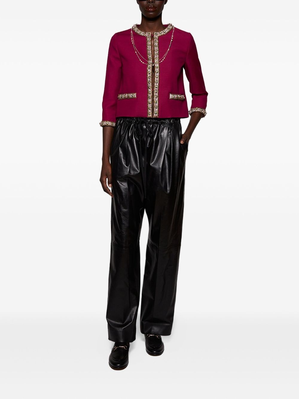 embellished-border jacket - 2