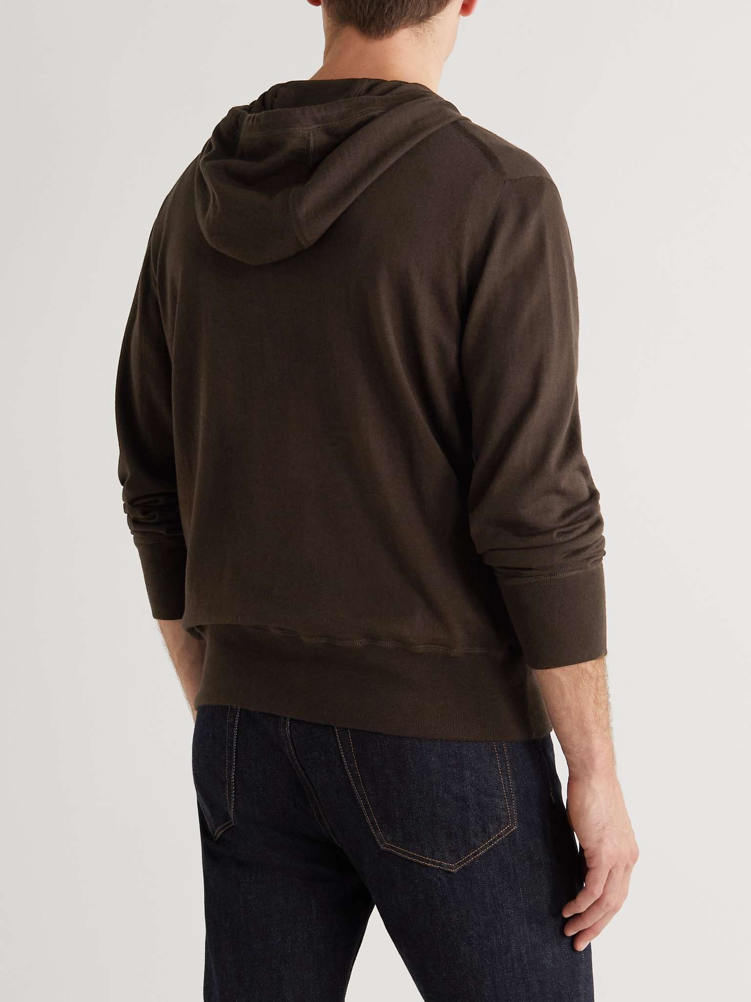 Cotton, Silk and Cashmere-Blend Zip-Up Hoodie - 4