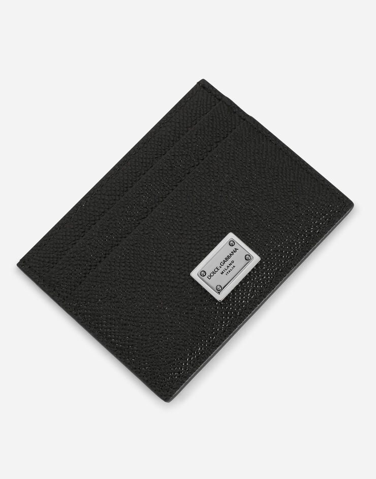 Calfskin card holder with branded plate - 4
