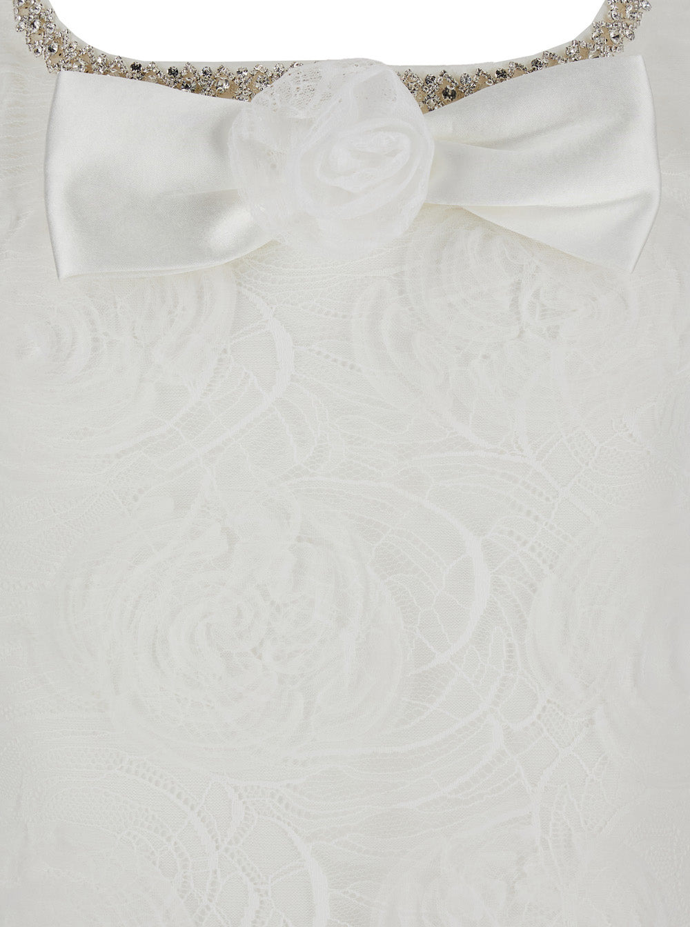Self-Portrait Women White Tulle Lace Mini Dress - 3