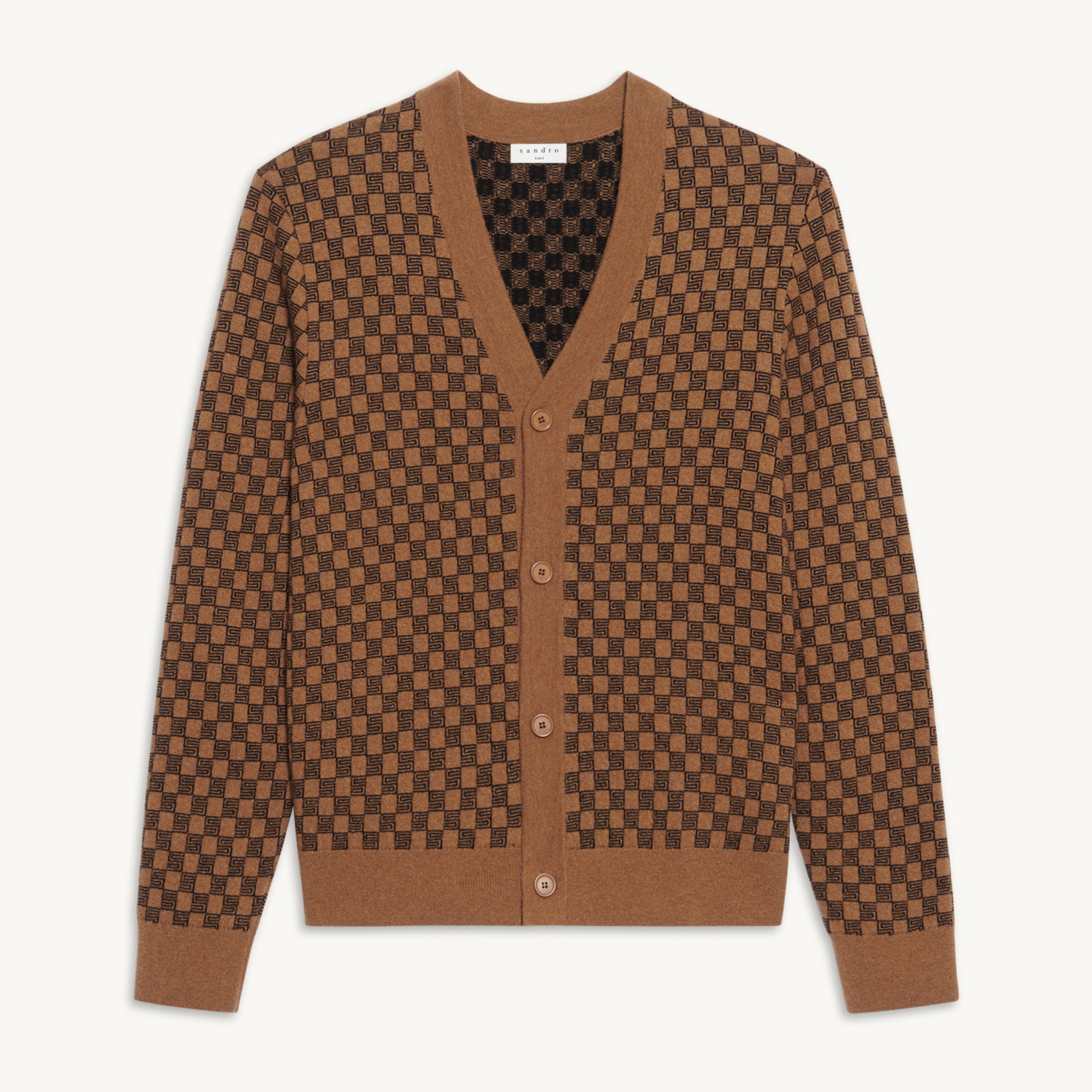 Jacquard knit cardigan - 1