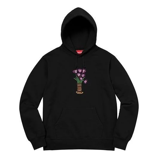 Supreme Flowers Hooded Sweatshirt 'Black' SUP-FW18-494 - 1