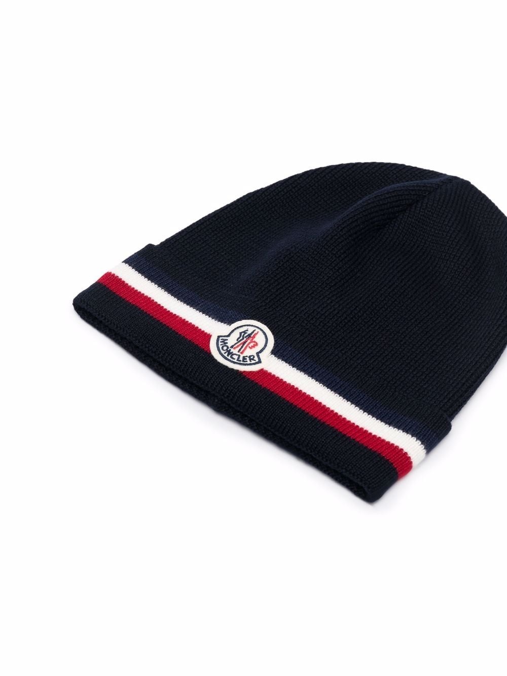 logo-patch knitted beanie - 2