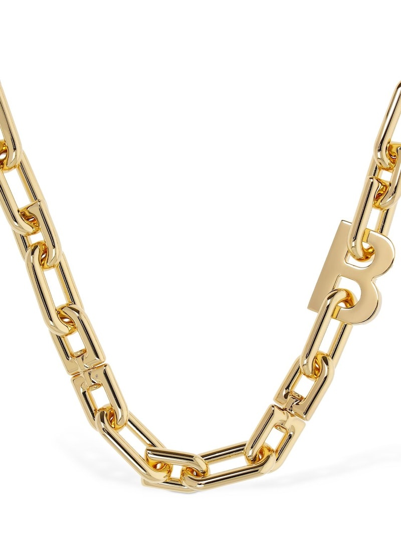 B chain thin brass necklace - 2