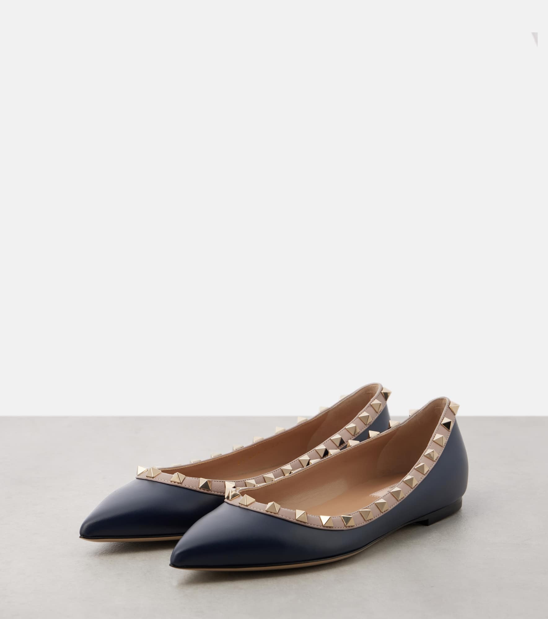 Rockstud leather ballet flats - 5