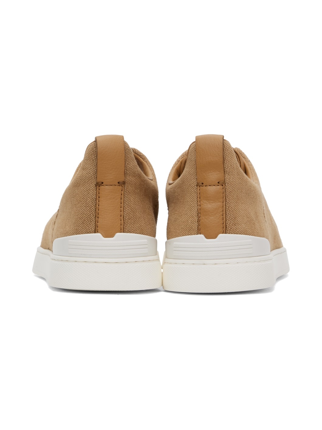 Tan Canvas Triple Stitch Sneakers - 2