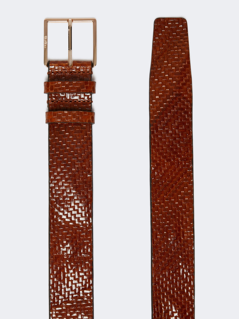 Max Mara Braided leather belt - TOBACCO outlook
