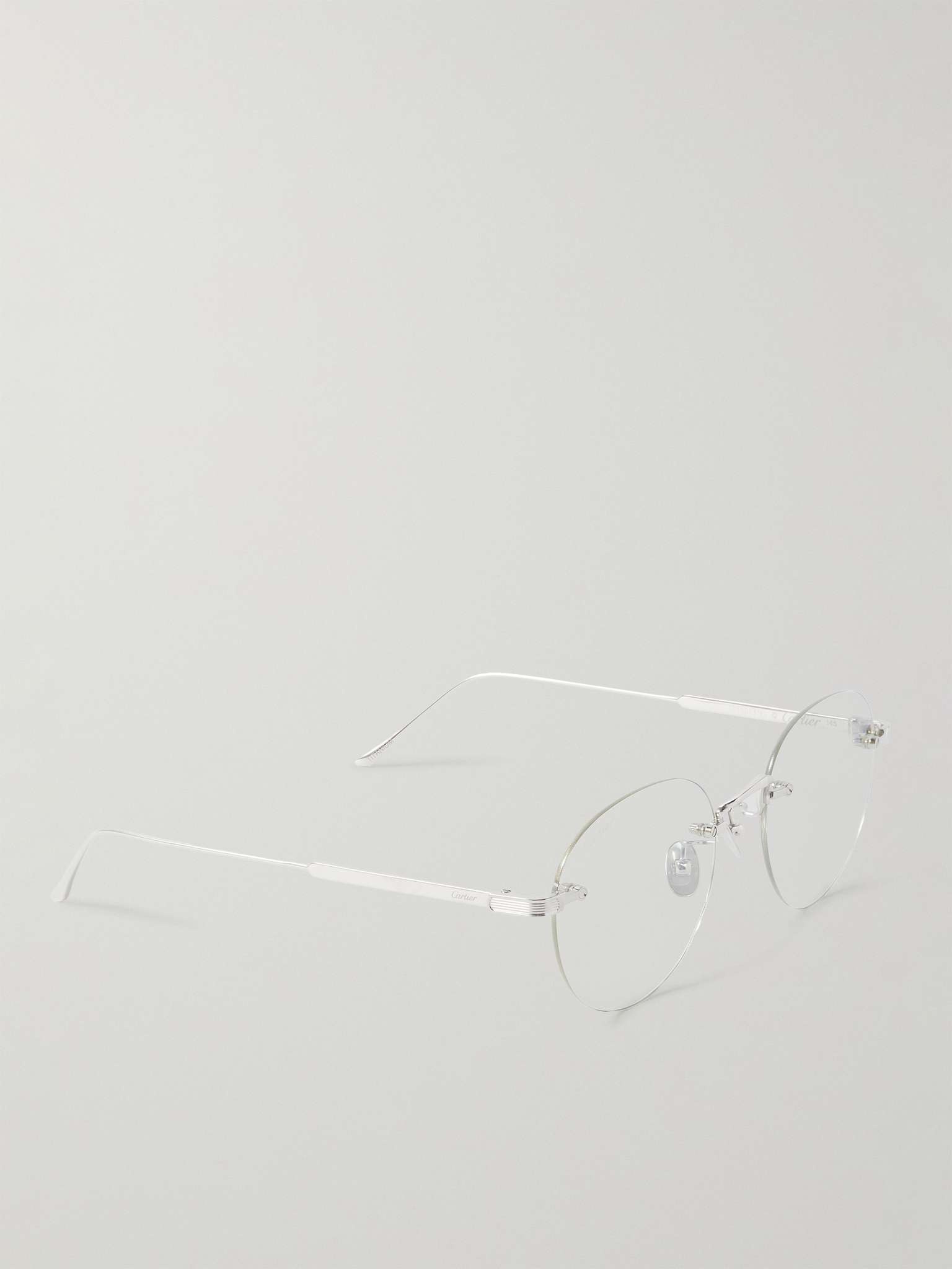 Round-Frame Silver-Tone Titanium Optical Glasses - 3