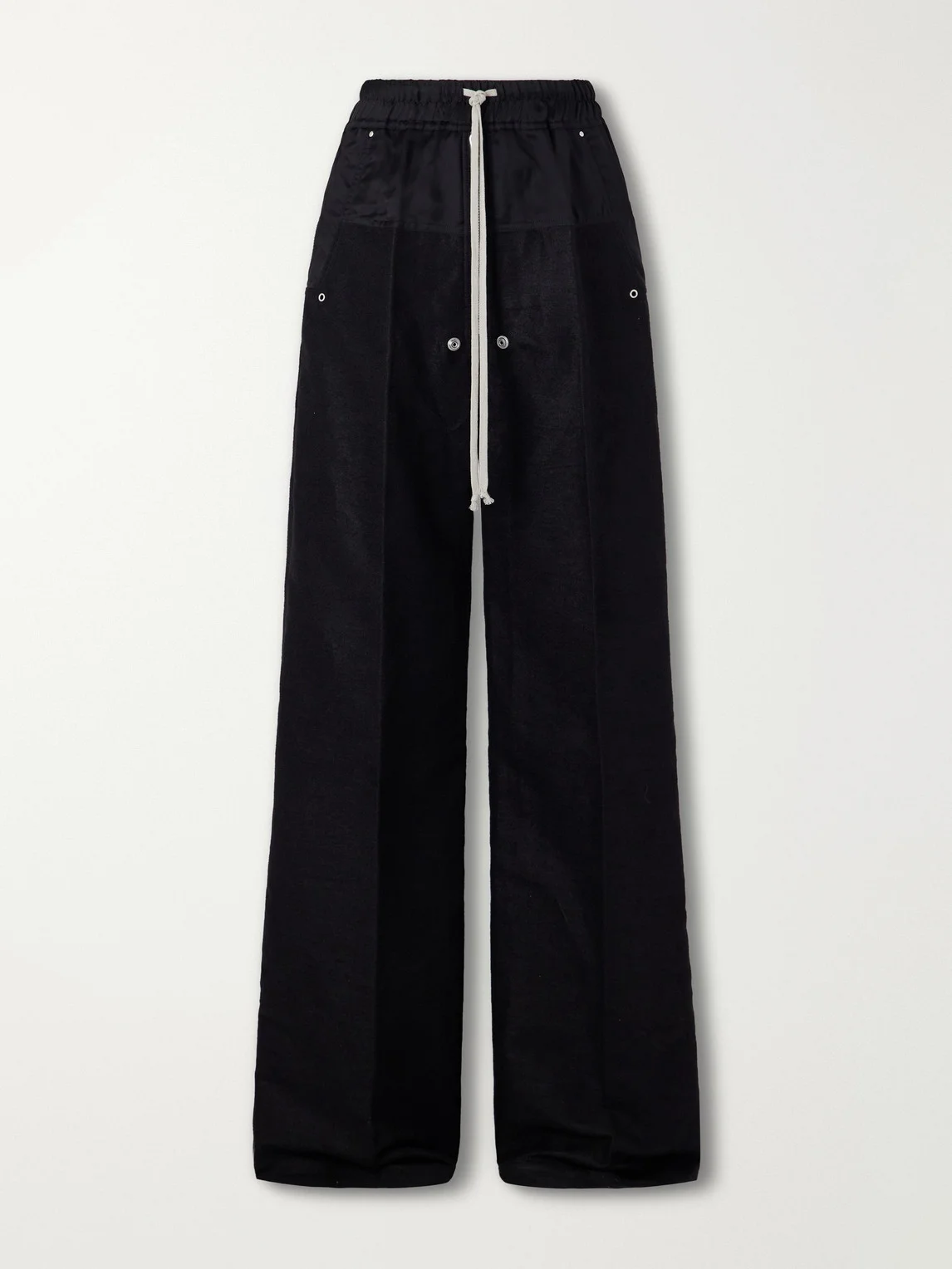 Wide Bela Wide-Leg Flannel Drawstring Trousers - 1