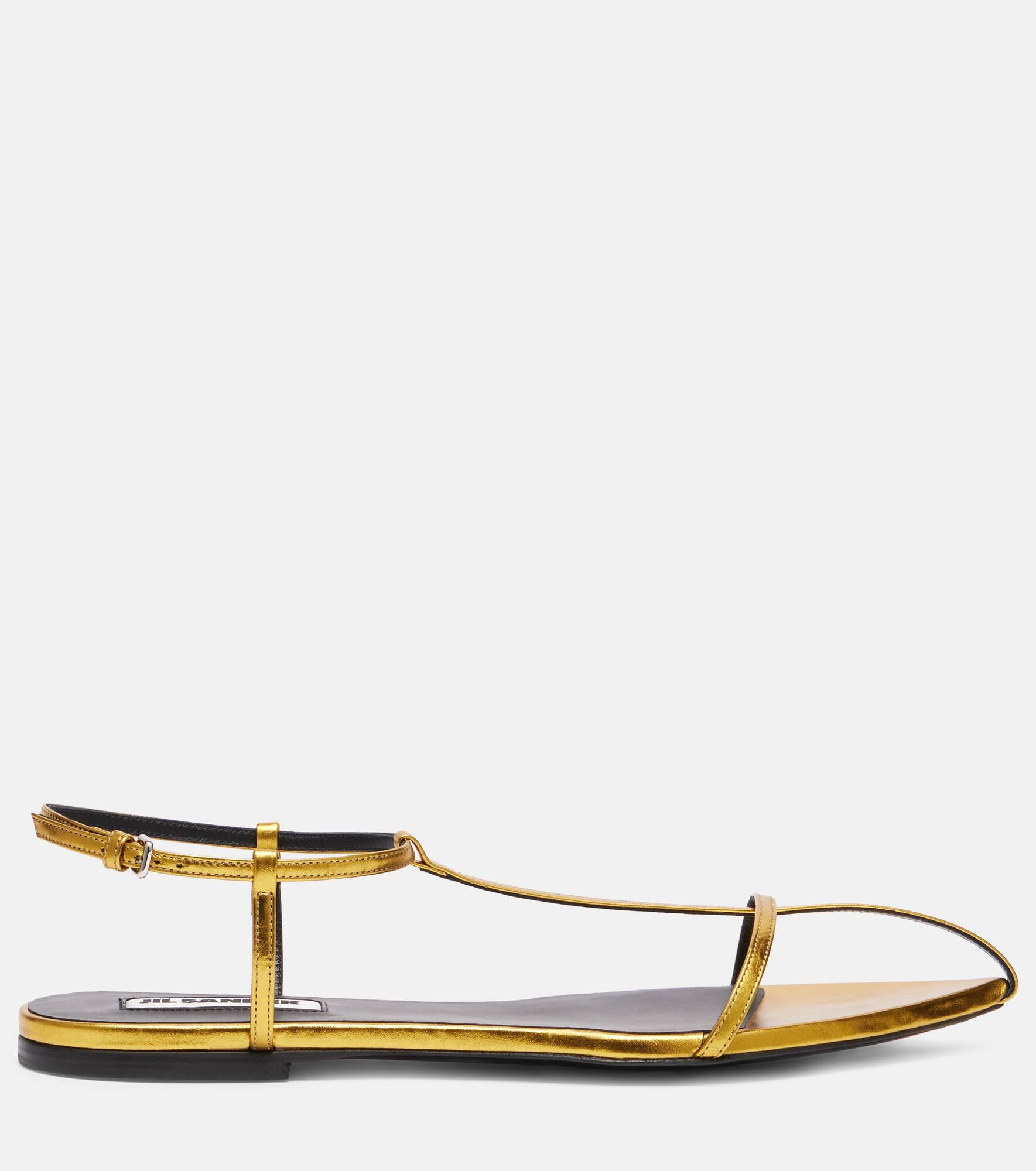 Metallic leather sandals - 4