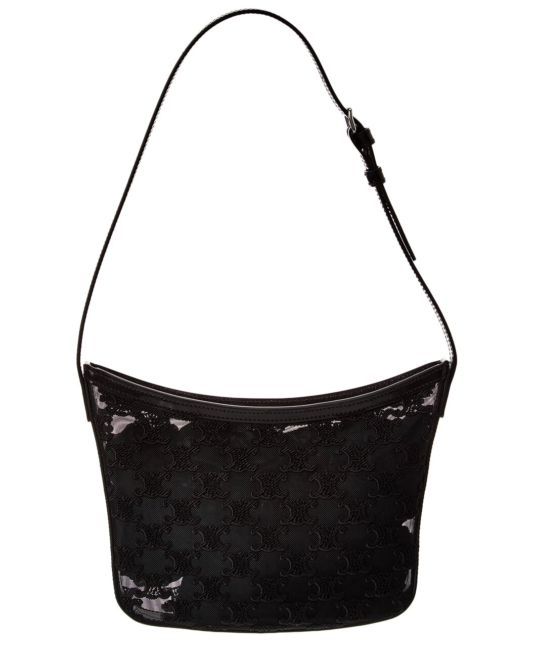 CELINE Croque Medium Tulle & Leather Hobo Bag - 2