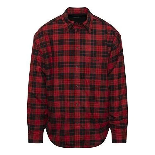 Balenciaga Checkered Flannel Padded Shirt 'Red' 642339TJO276167 - 1