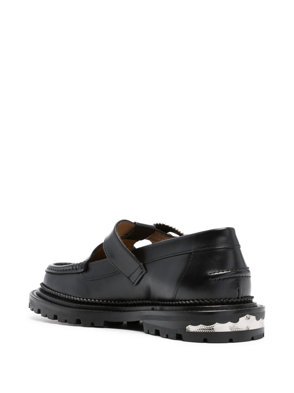 buckle-fastening leather loafers - 3