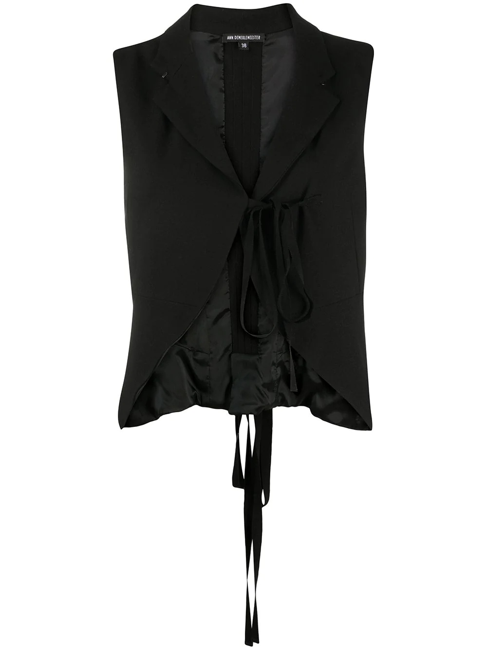 cropped tie-front waistcoat - 1