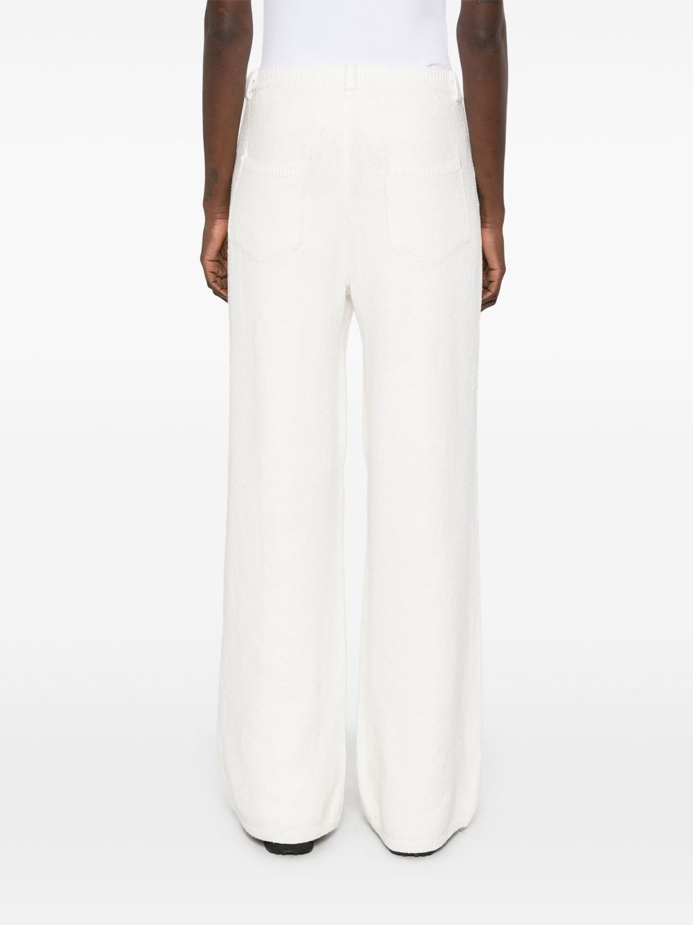 wide-leg knitted trousers - 4