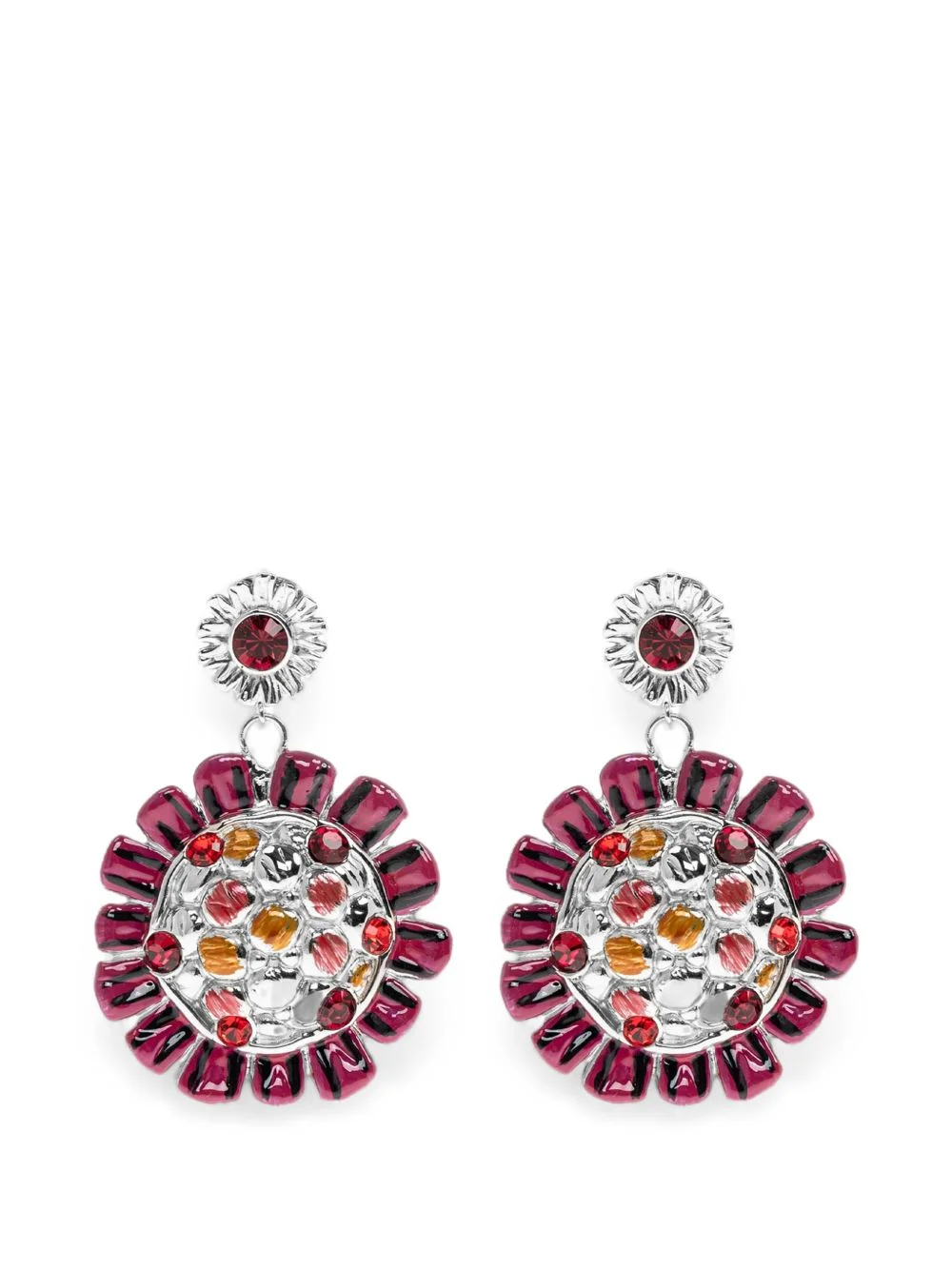floral-motif earrings - 1