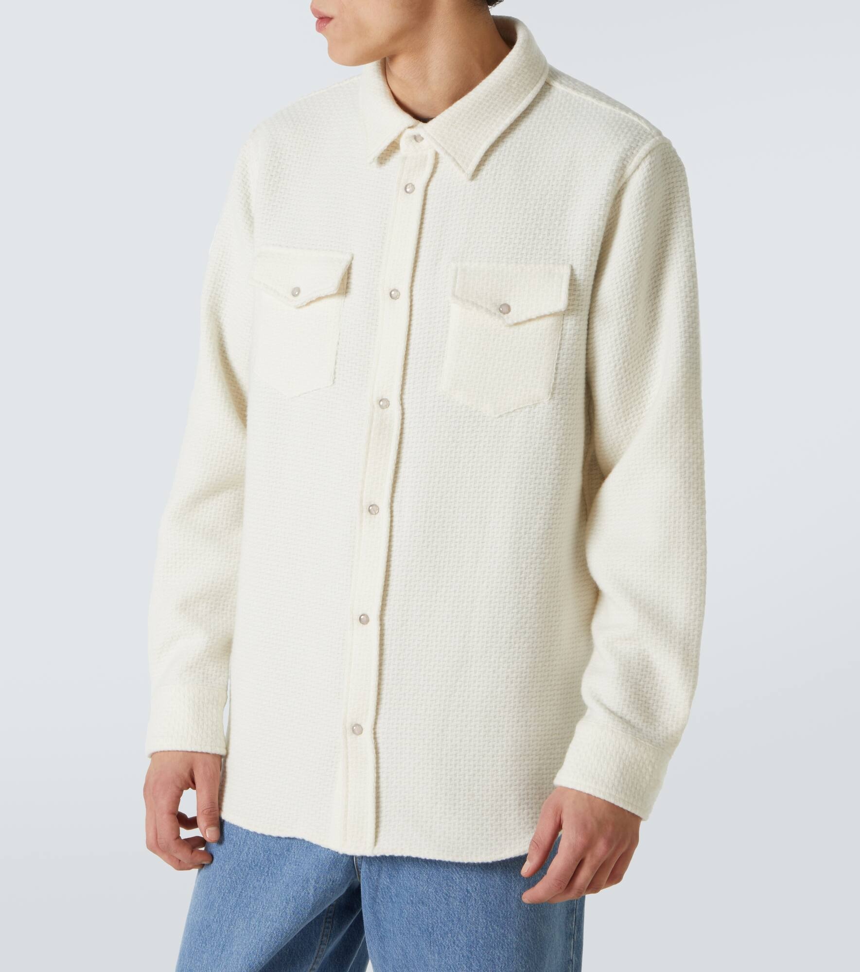 Waffle-knit cashmere shirt - 3
