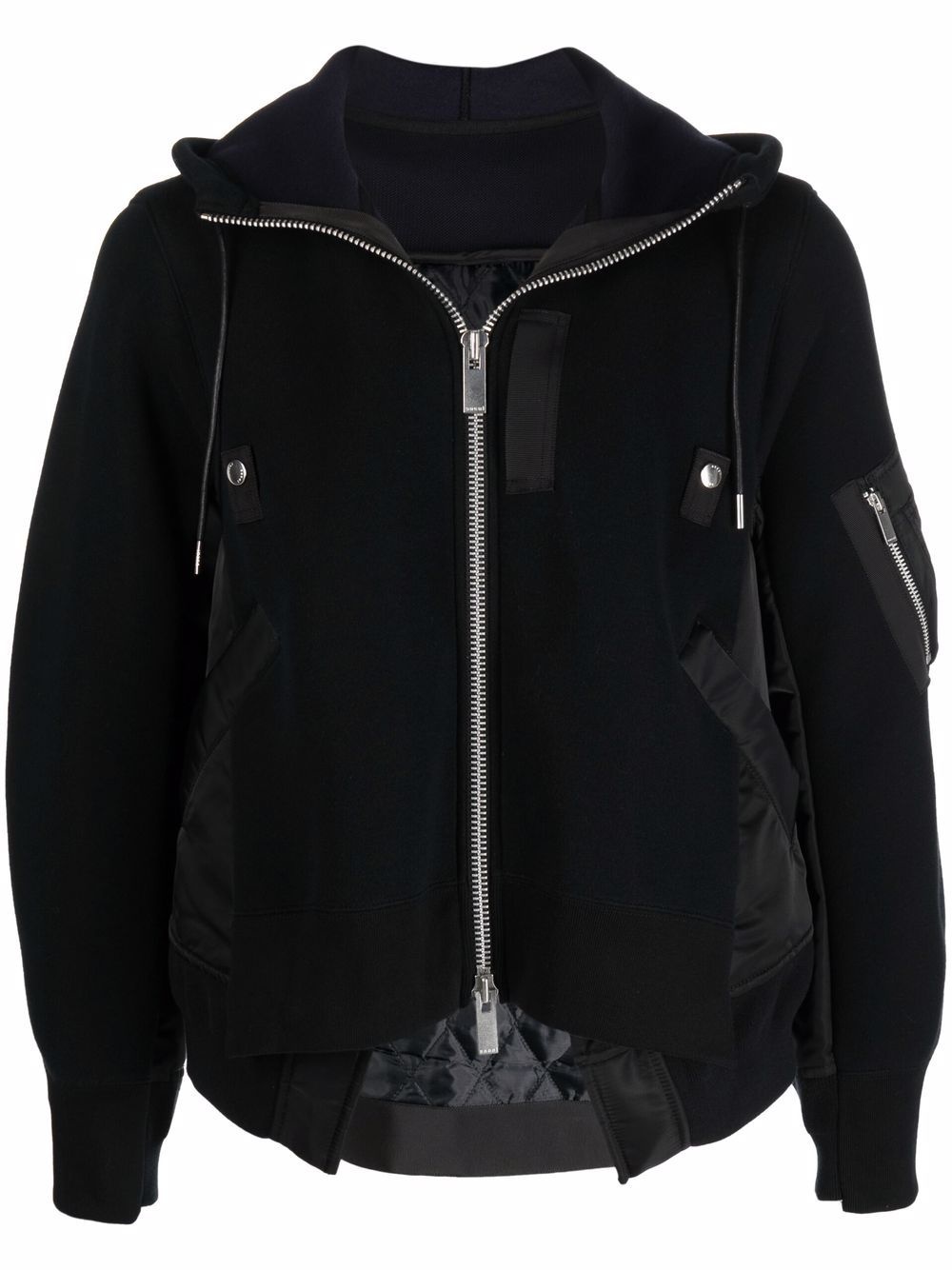 panelled zip-up hoodie - 1