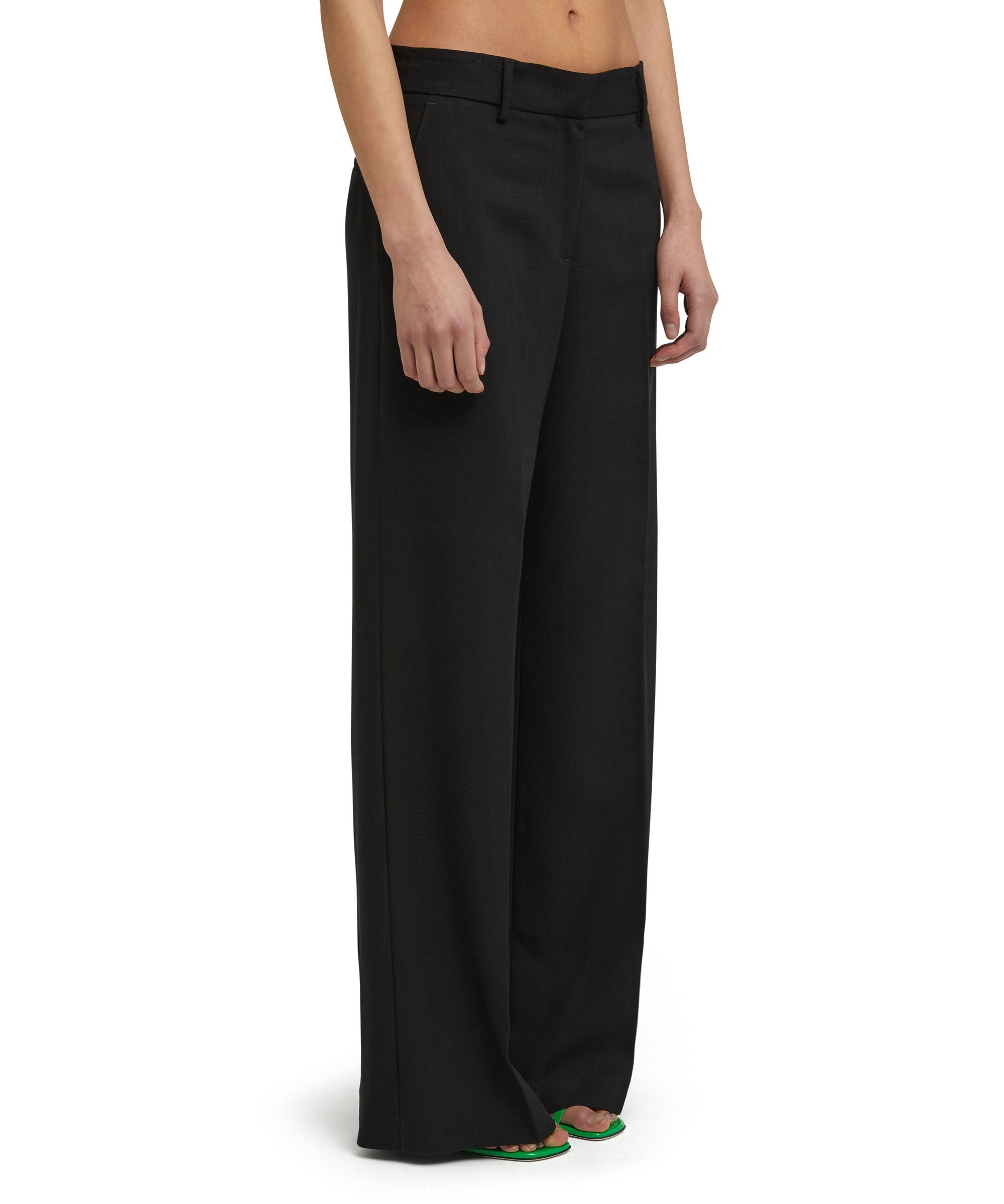 Coarse viscose tailored pants with straight legs - 3