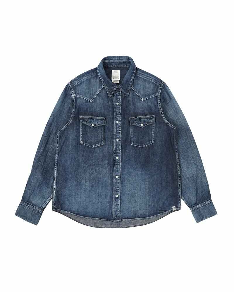 トップス visvim SS SHIRT DMGD LT.INDIGO SOCIAL SCULPTURE SHIRT DMGD | Visvim Official North American Web Store