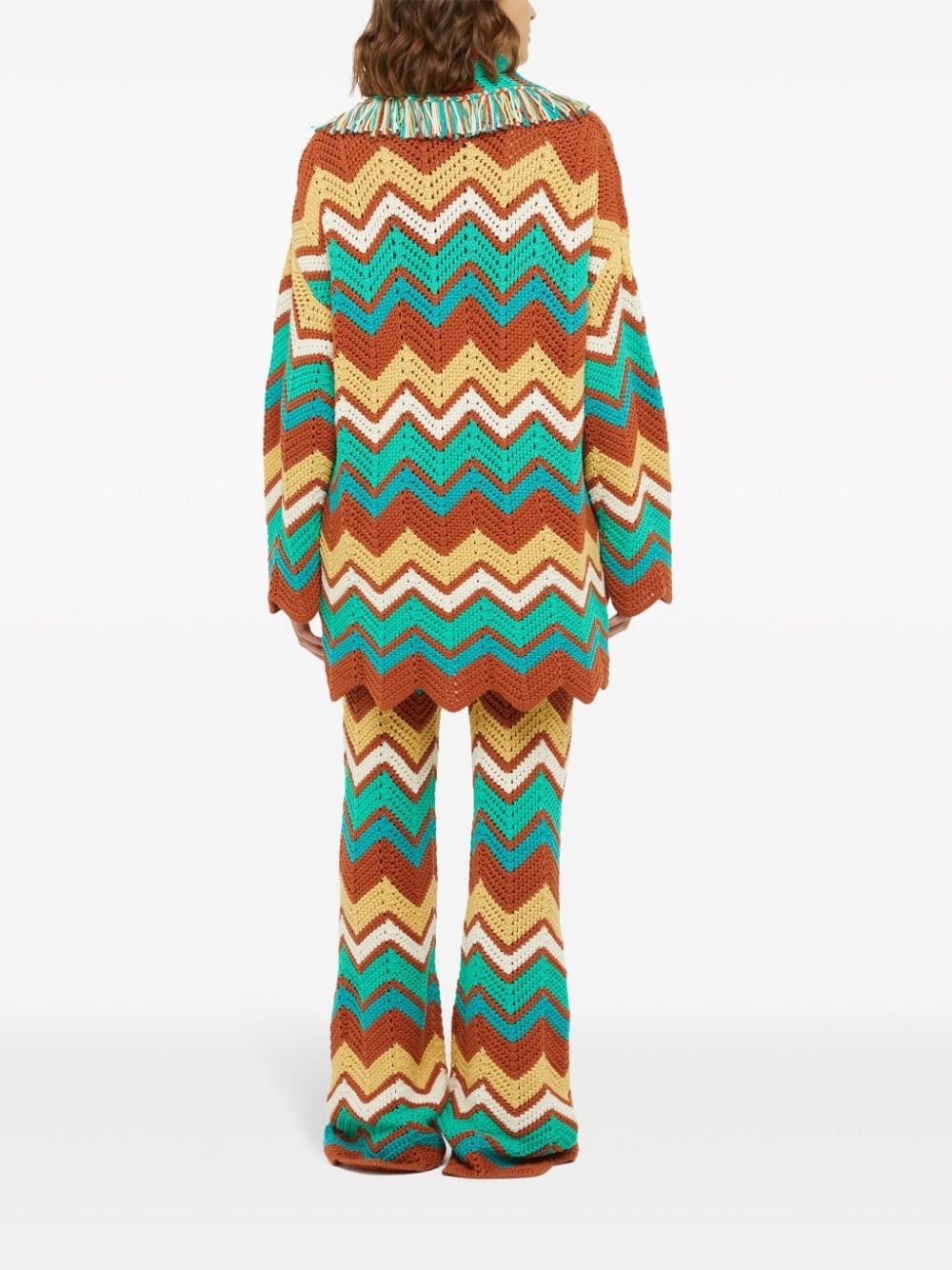 Kaleidoscopic chevron knit cardigan - 4