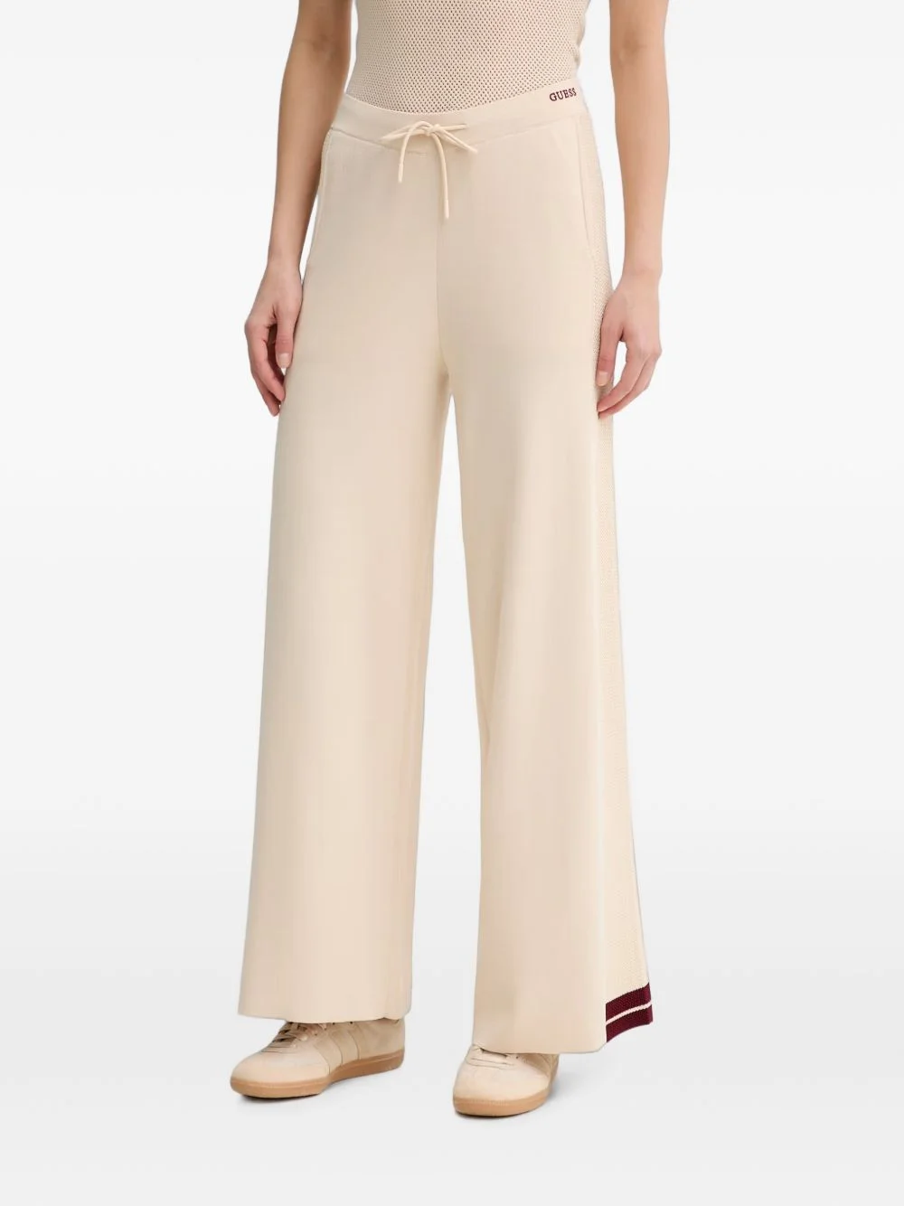 drawstring wide-leg track pants - 1