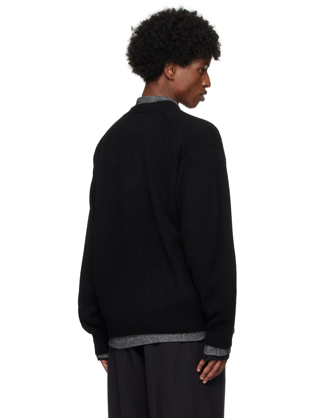 AURALEE Black Baby Cashmere Knit Cardigan | REVERSIBLE AURALEE Black Baby Cashmere Knit Cardigan | REVERSIBLE