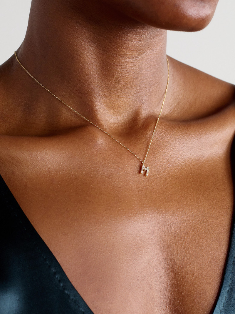 SOPHIE BILLE BRAHE Simple Letter 18-karat Recycled Gold Diamond Necklace outlook