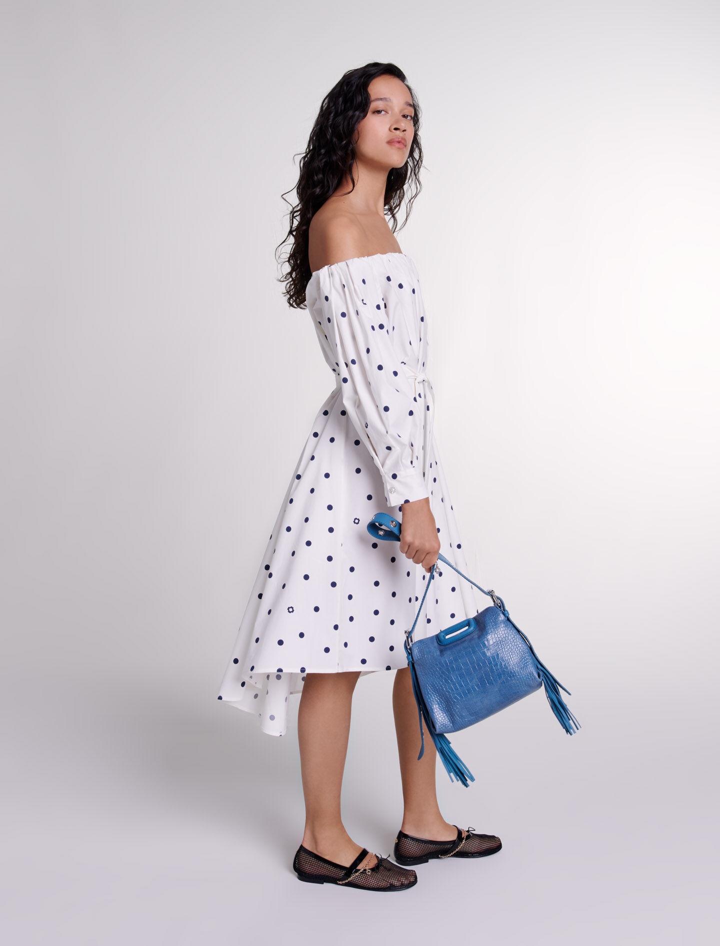 Shirt dress with bardot neckline - 3