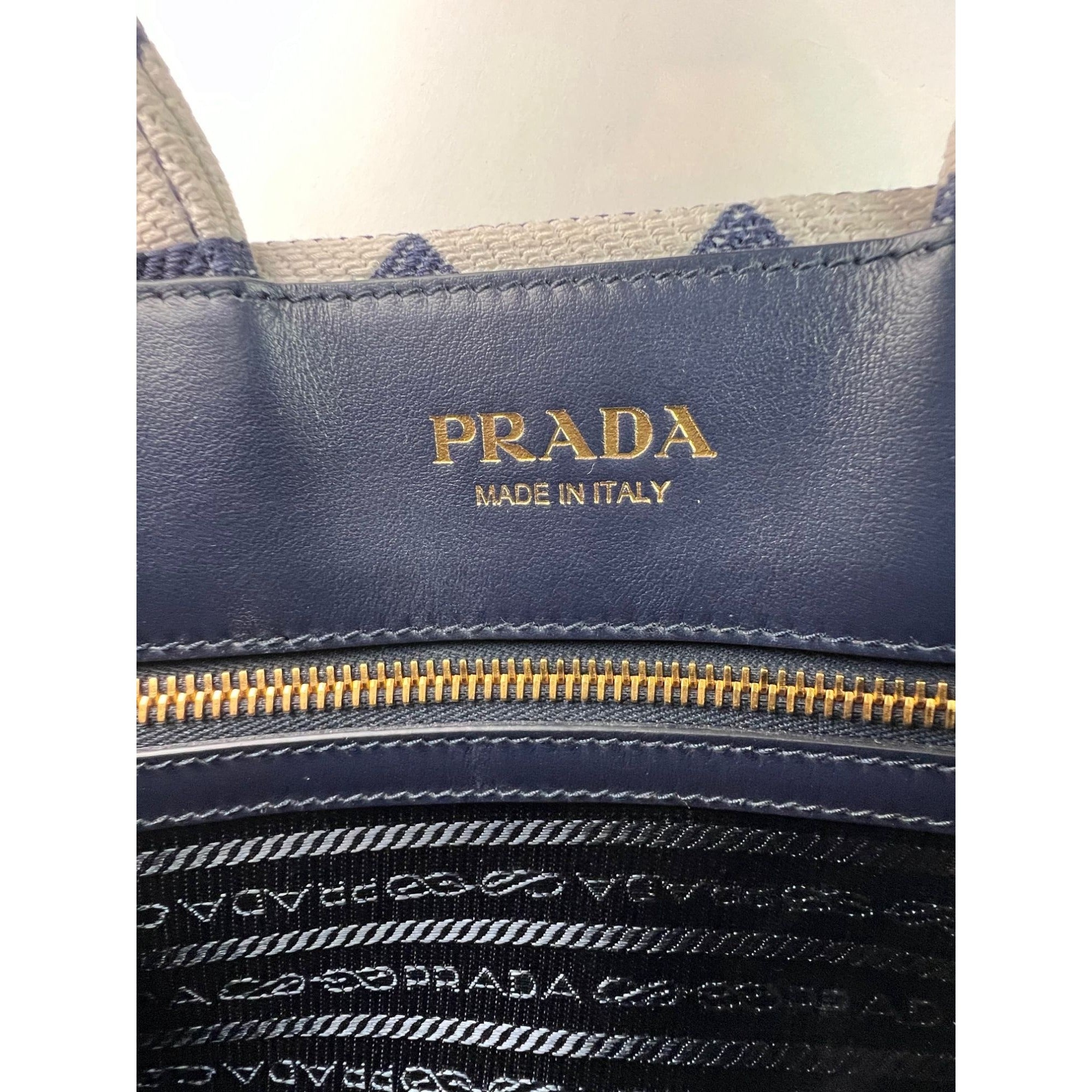 Prada Small Symbole Embroidered Fabric Handbag - 6