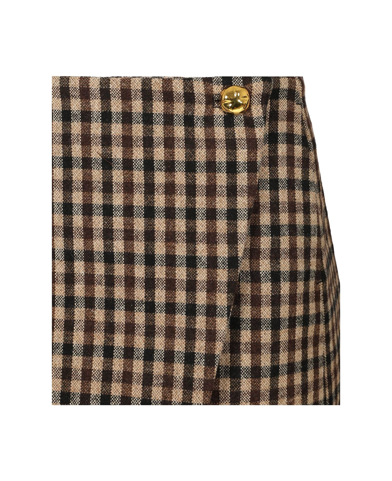 Checked Wool Mini Skirt - 4