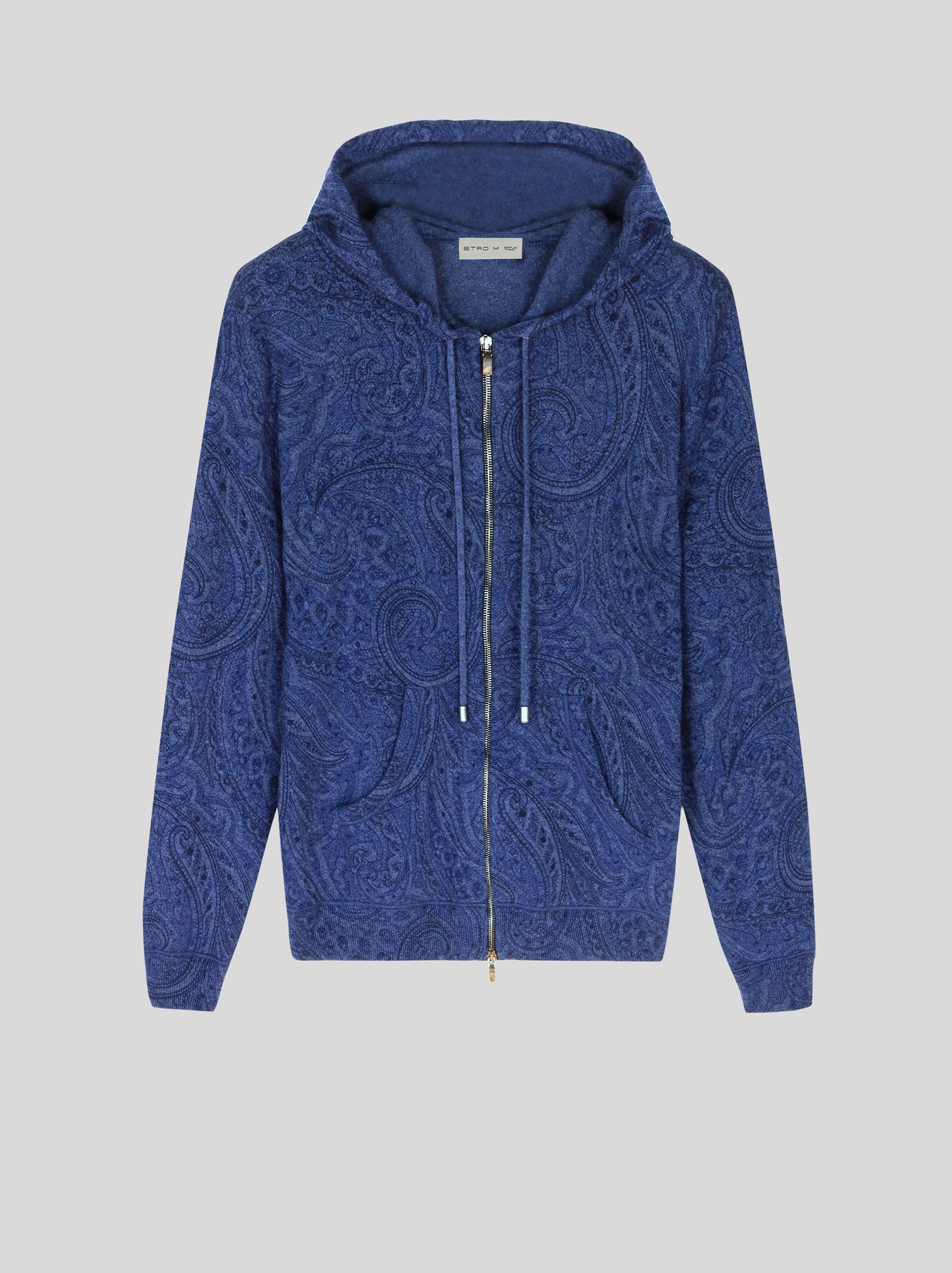 CASHMERE SWEATSHIRT WITH PAISLEY PRINT - 1