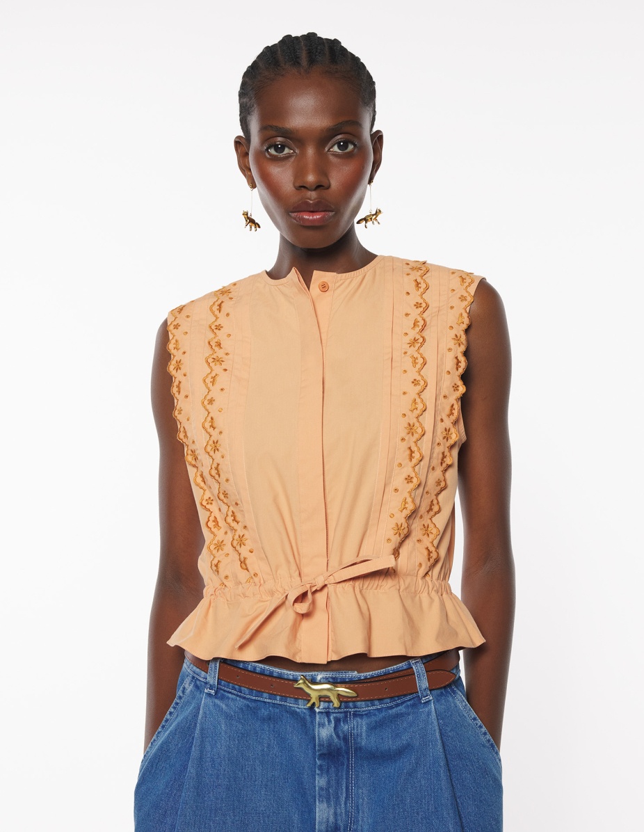 CRAFTED EMBROIDERY SLEEVELESS TOP - 3