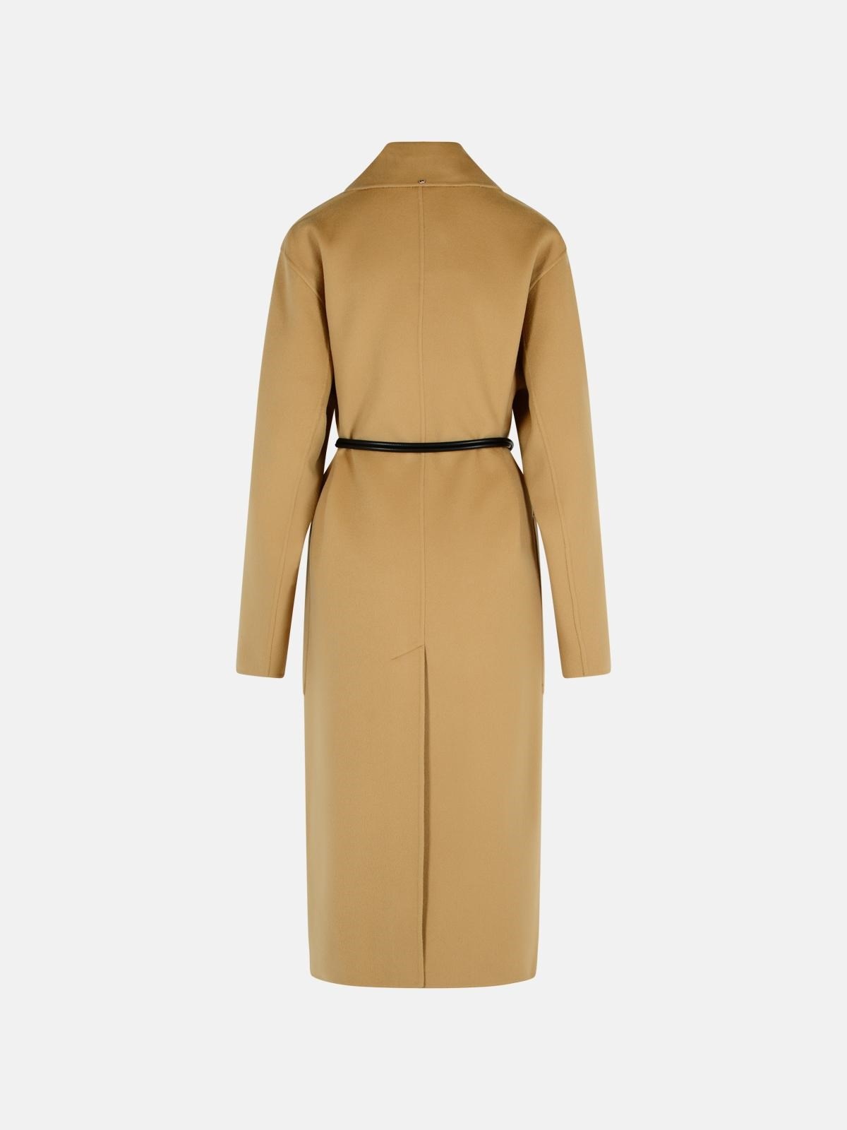 ABATE' CAMEL VIRGIN WOOL ROBE COAT - 3