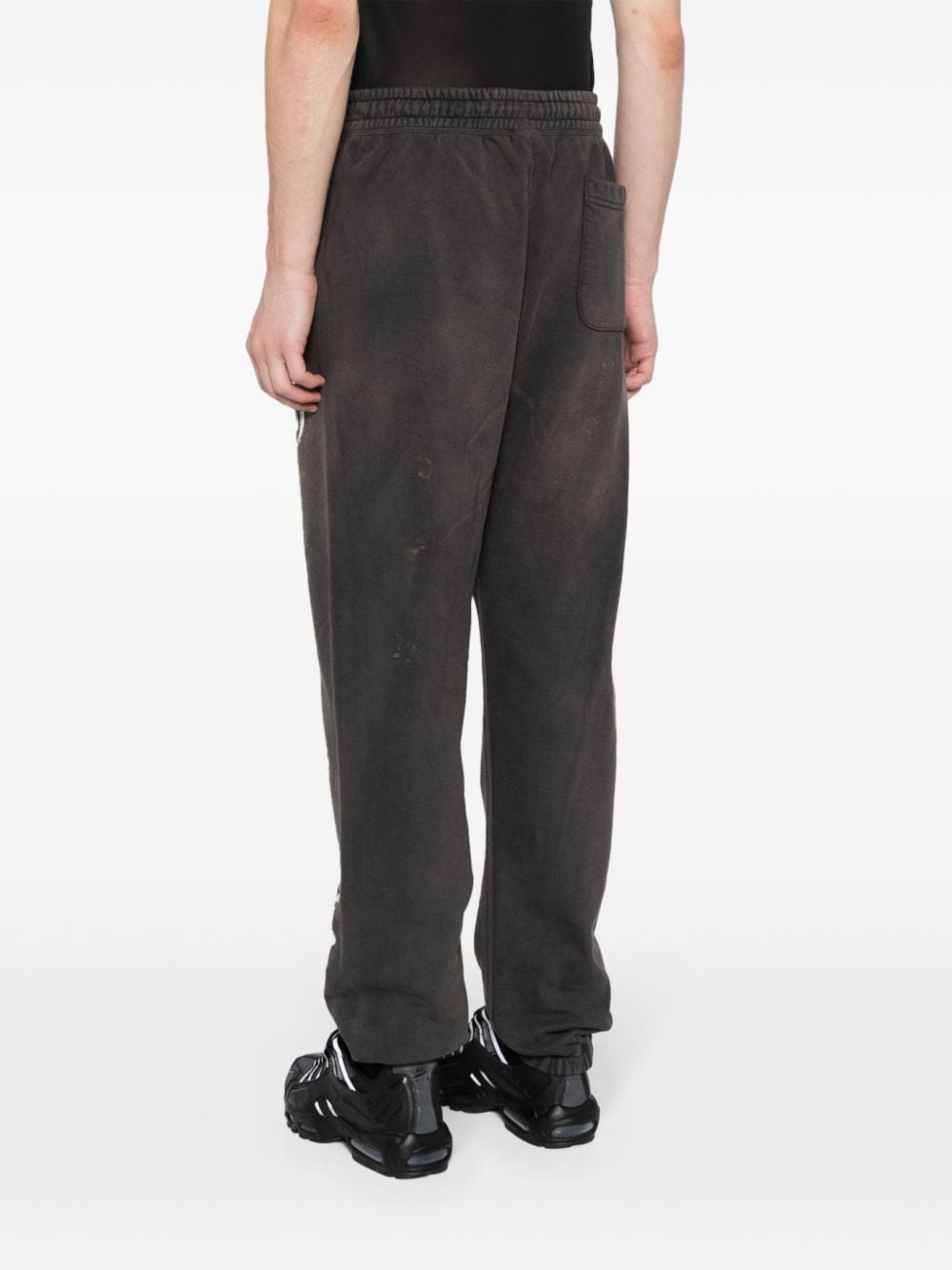 slogan-print cotton track pants - 4