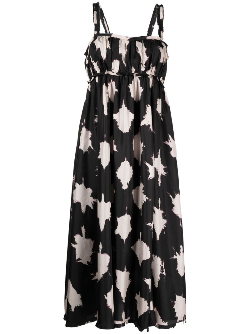 abstract-print silk midi dress 1