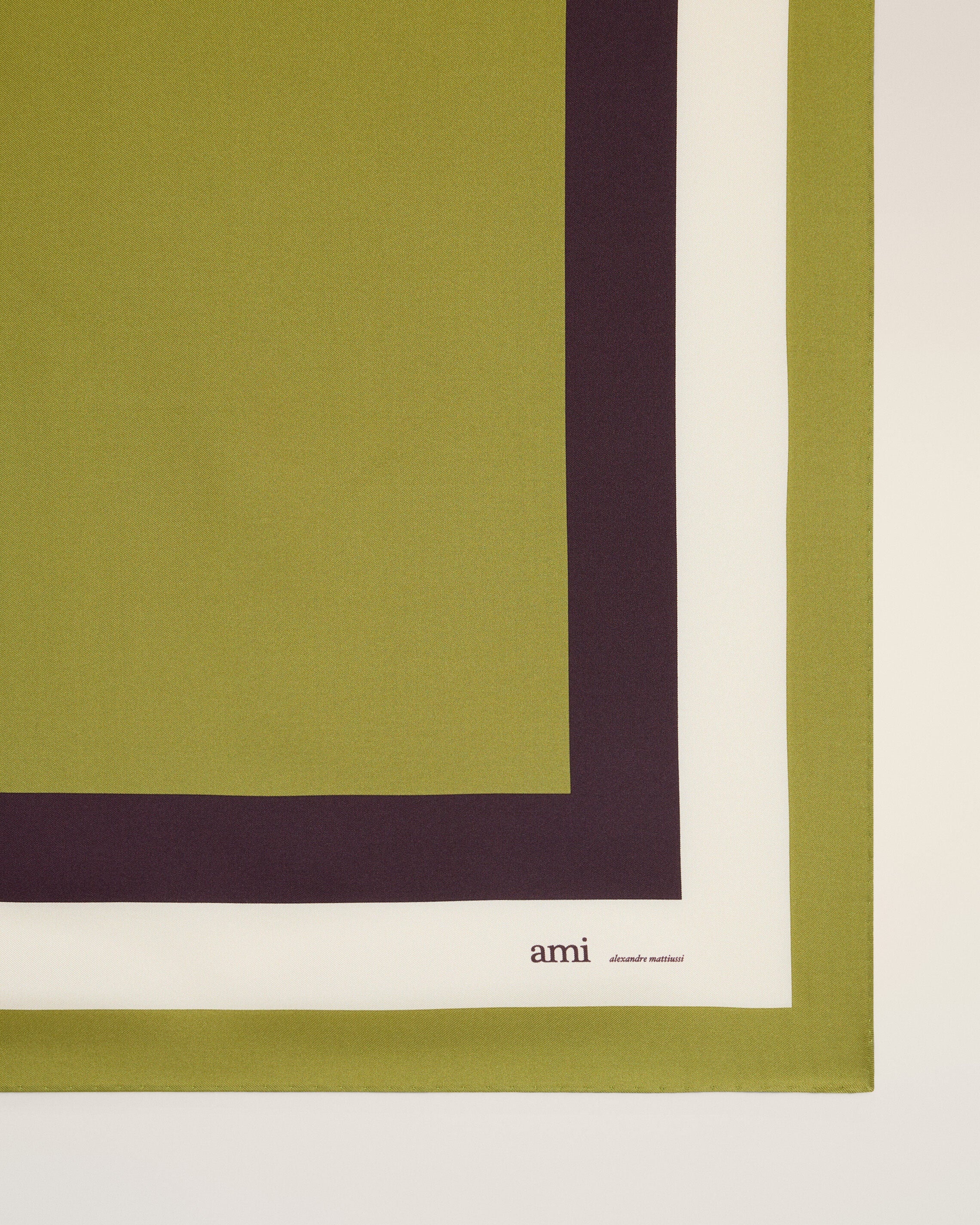 KHAKI SILK TRICOLOR BANDANA - 4