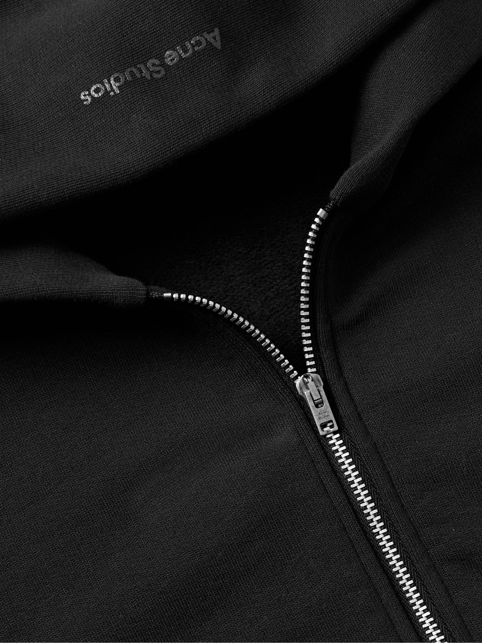 Fupiter Logo-Appliquéd Cotton-Jersey Zip-Up Hoodie Black - 4