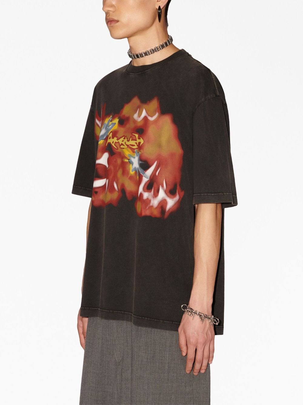 abstract-print cotton T-shirt - 4