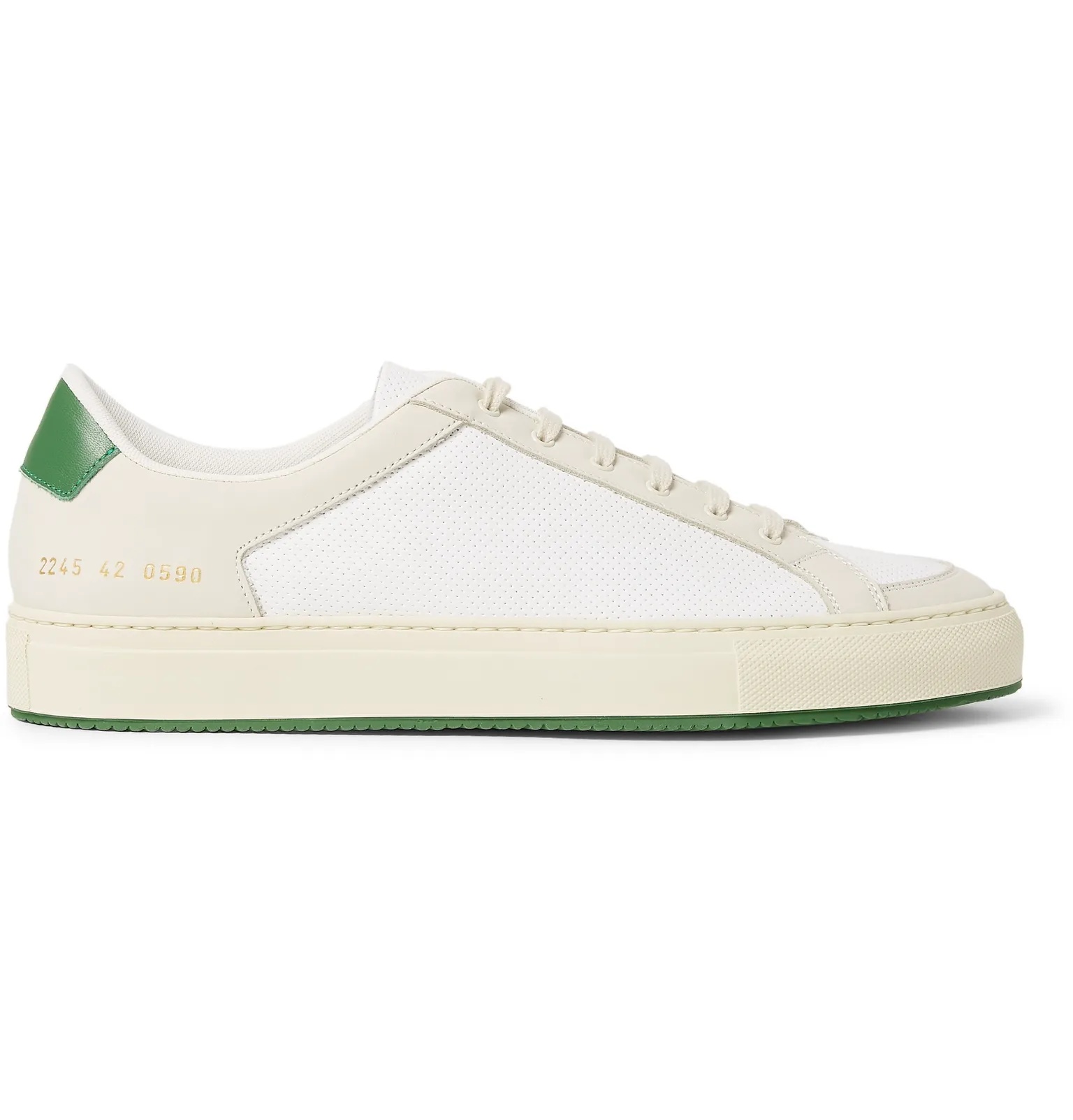 Retro '70s Perforated Leather and Nubuck Sneakers - 1