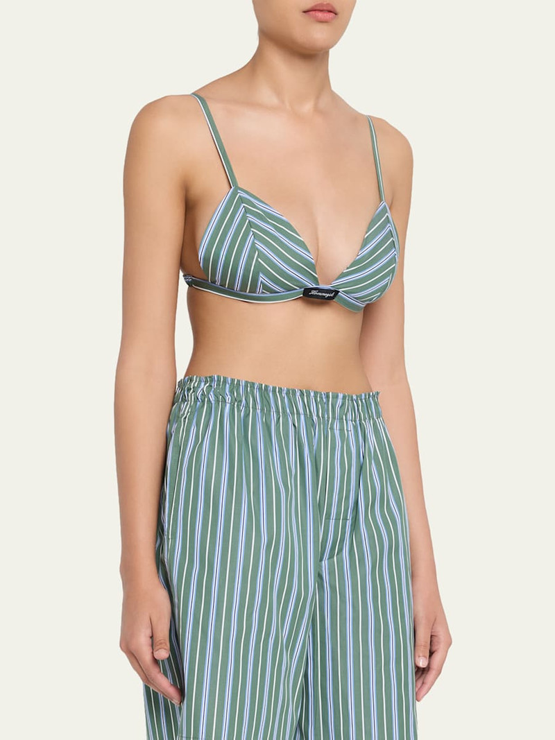 Striped Shirting Triangle Bralette 4