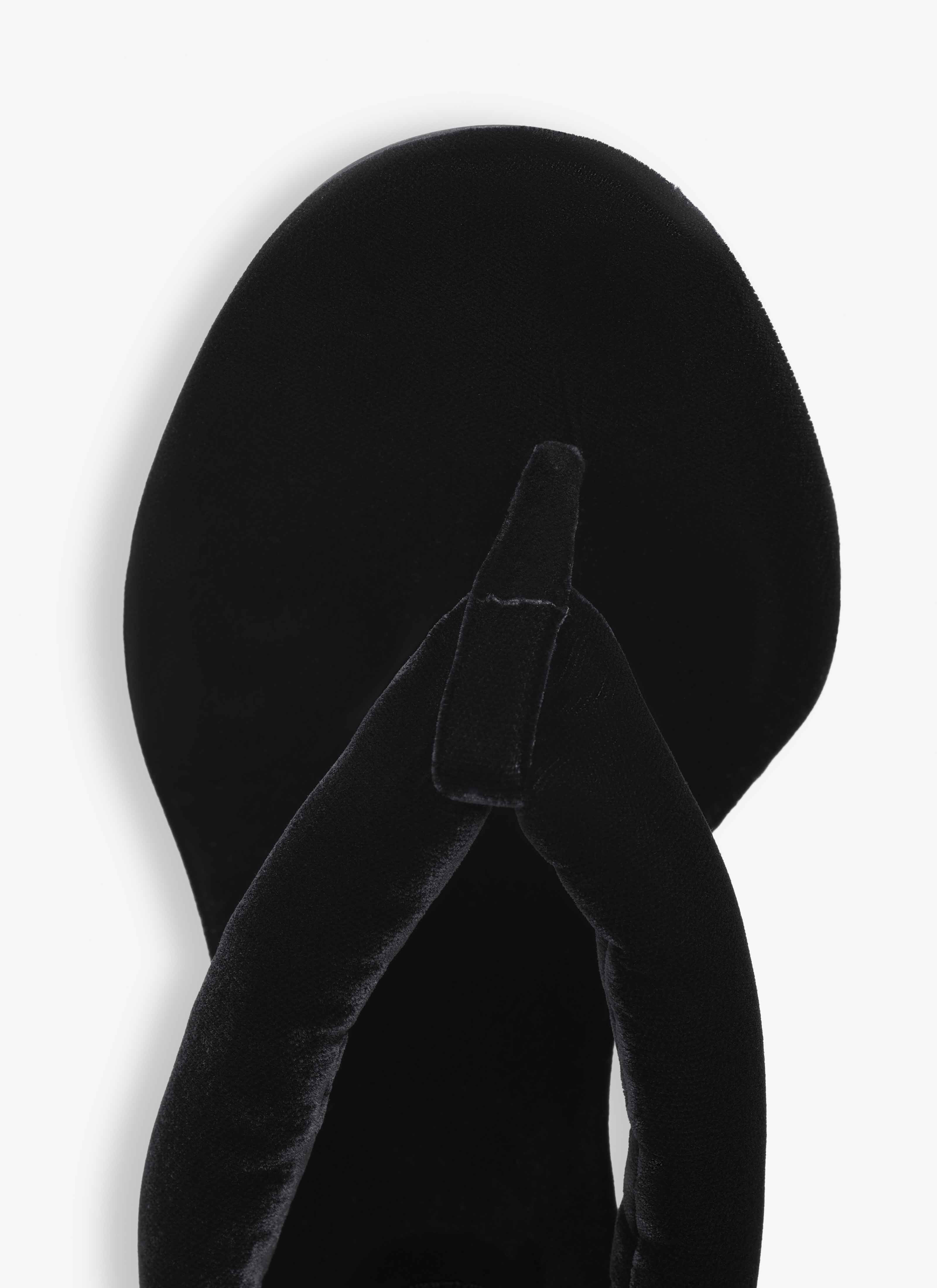 HEEL THONG MULES IN VELVET - 4