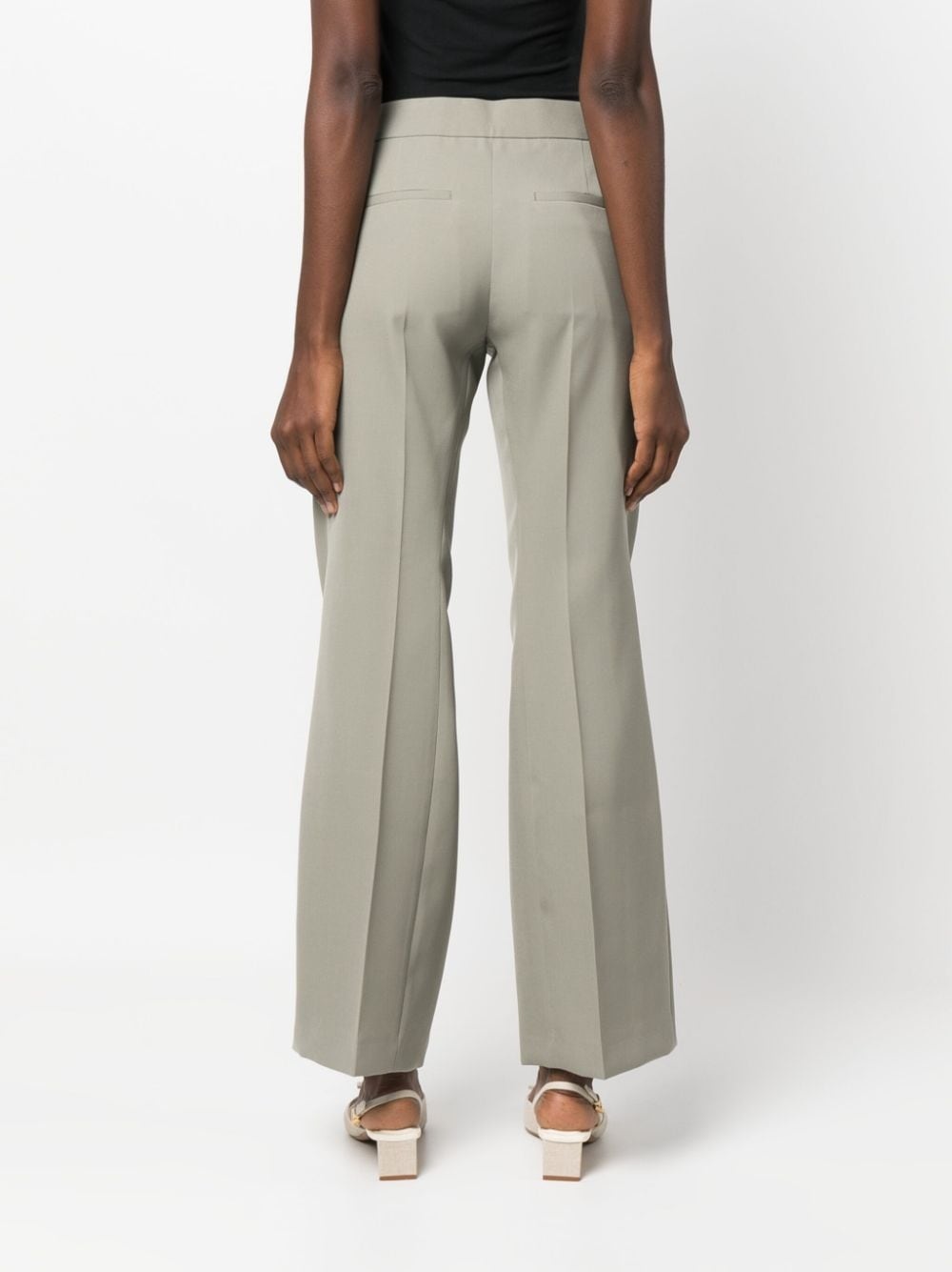wide-leg wool tailored trousers - 4