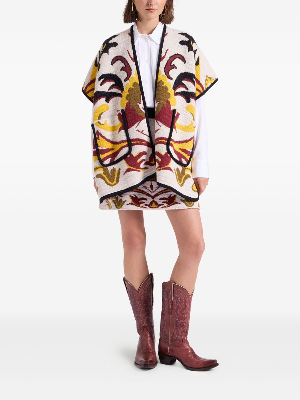 floral-pattern cape - 2