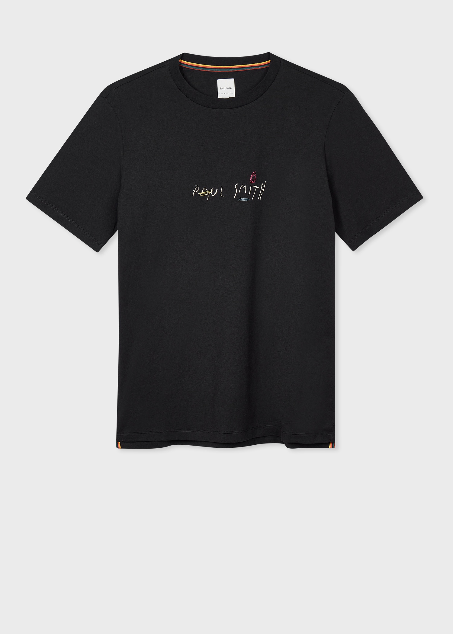 Black Cotton Logo Print T-Shirt - 1
