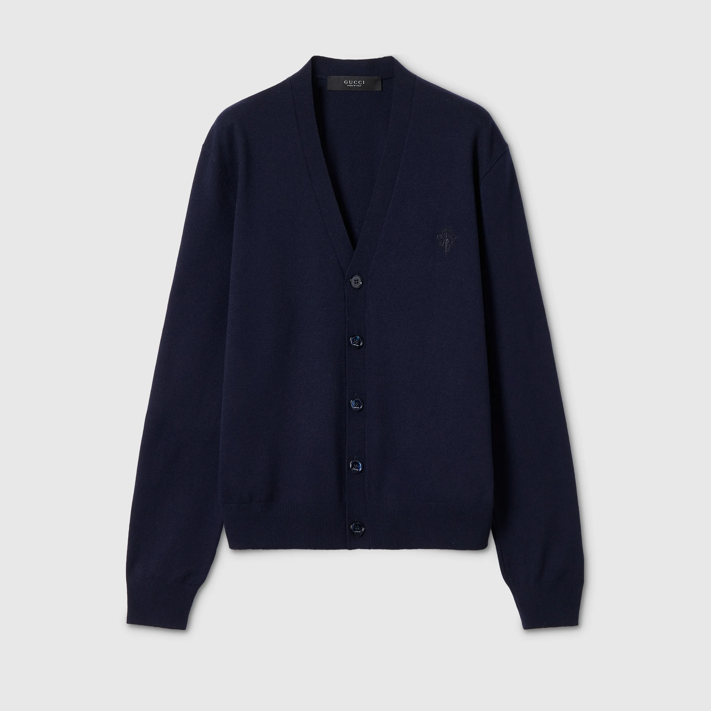 Knit wool cardigan with embroidery - 1