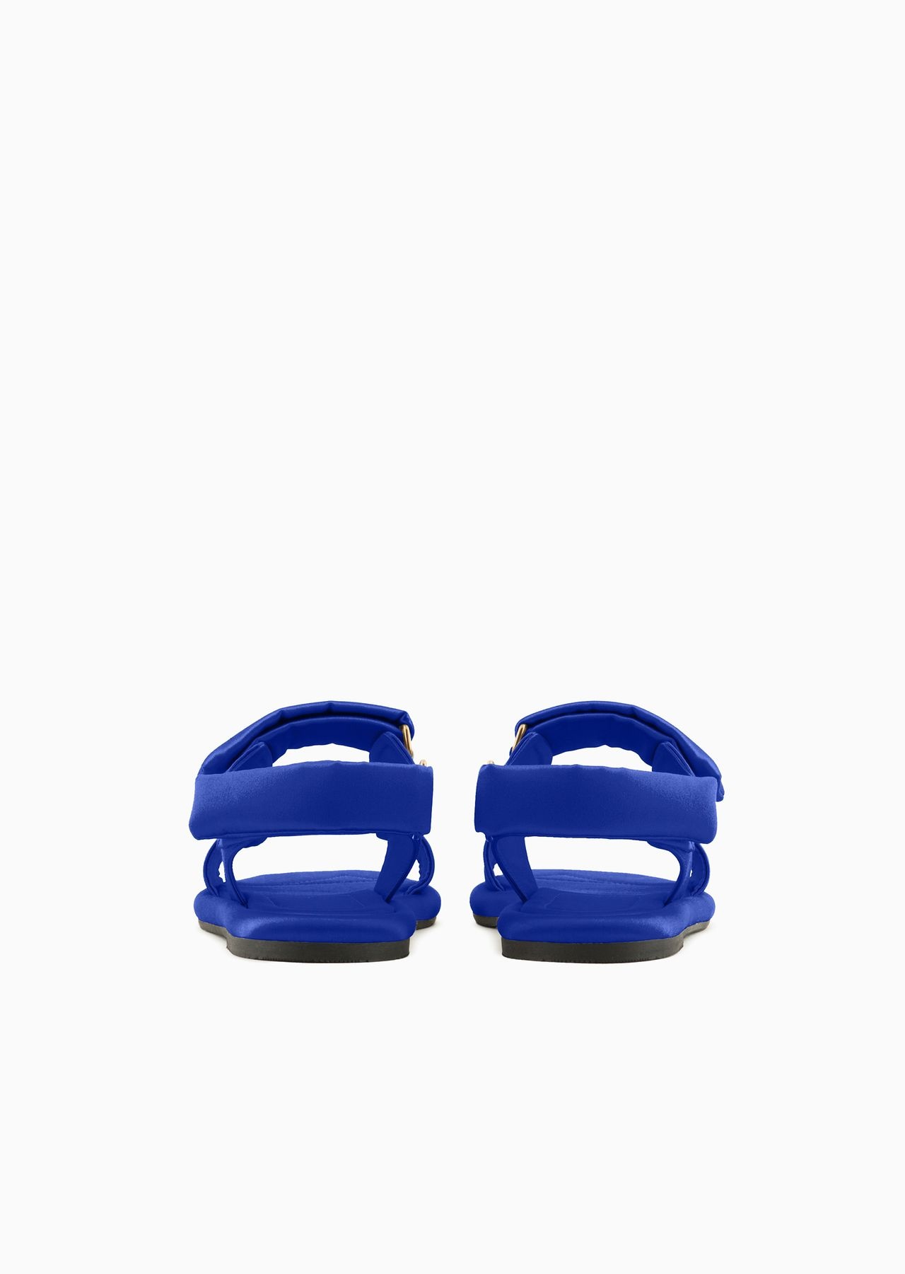 Padded satin flat sandals - 4